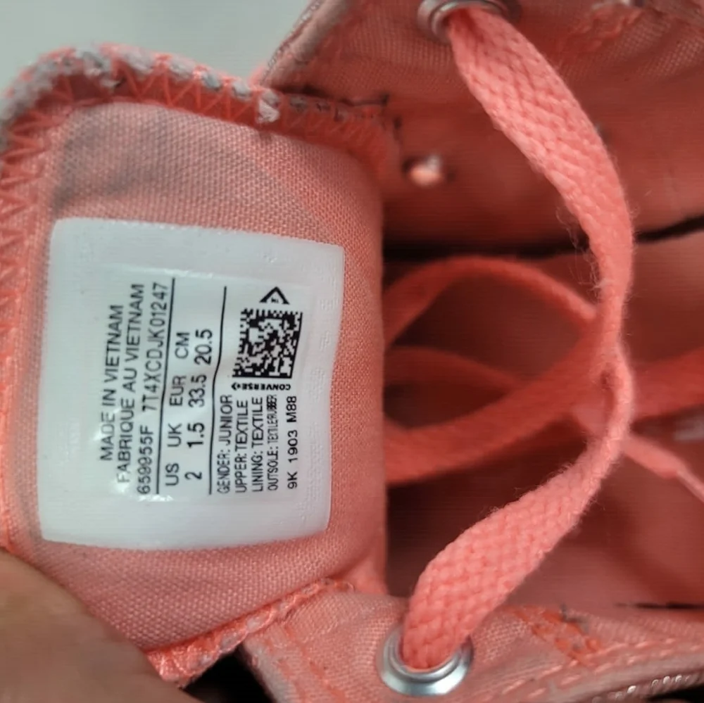 Converse All-Star girls Shoes Sneakers Size 2